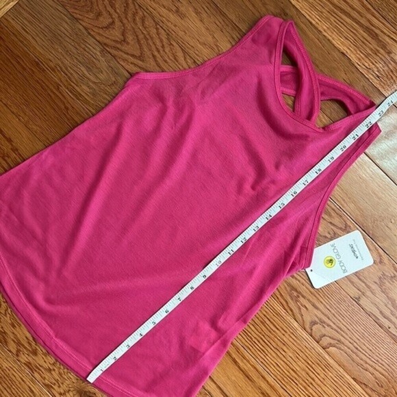 NWT Body Glove Tank Top Criss Cross Cut Out Back Fuchsia Deep Pink Size Small - Picture 9 of 10